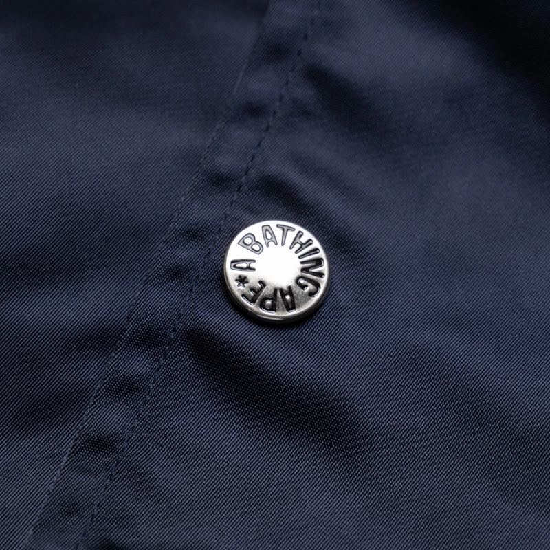A Bathing Ape Baseball Varsity Jacket - Navy Core Look Eyeshadow