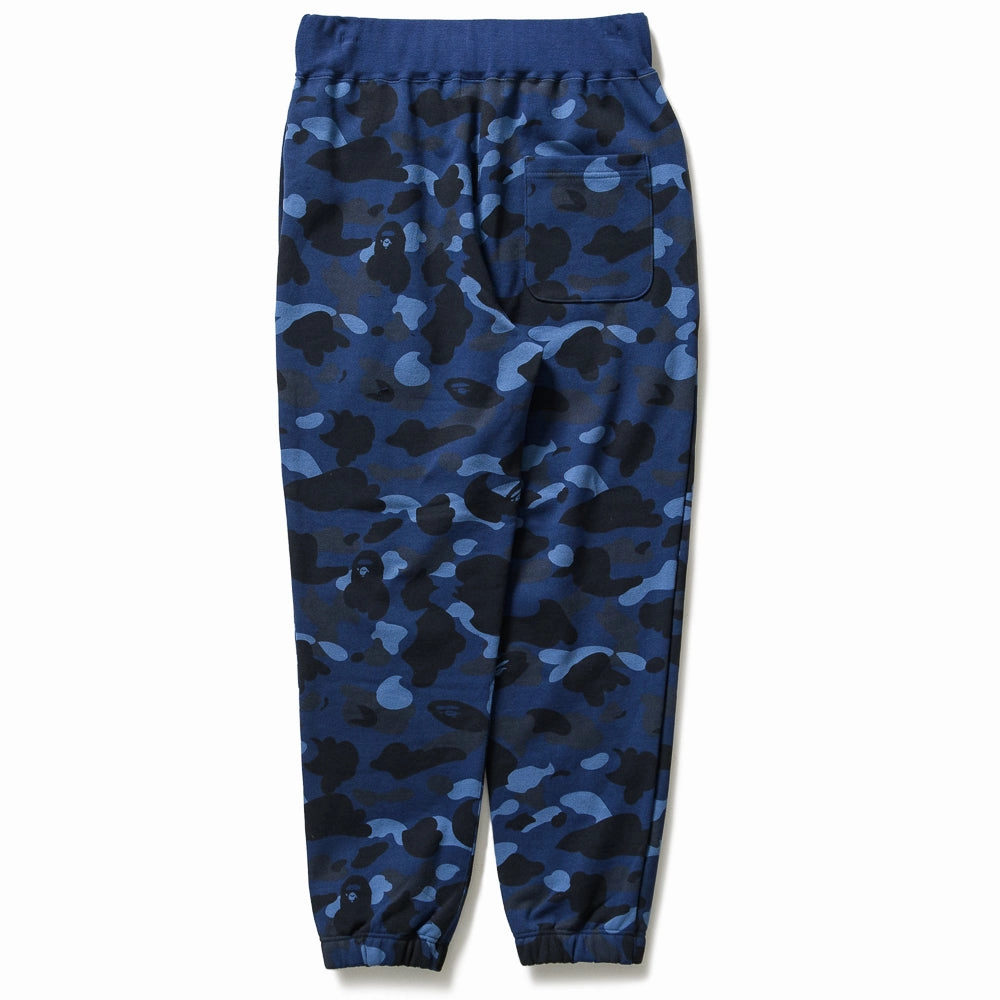 Double Layered Knees A Bathing Ape Camo Wide Sweatpants - Navy