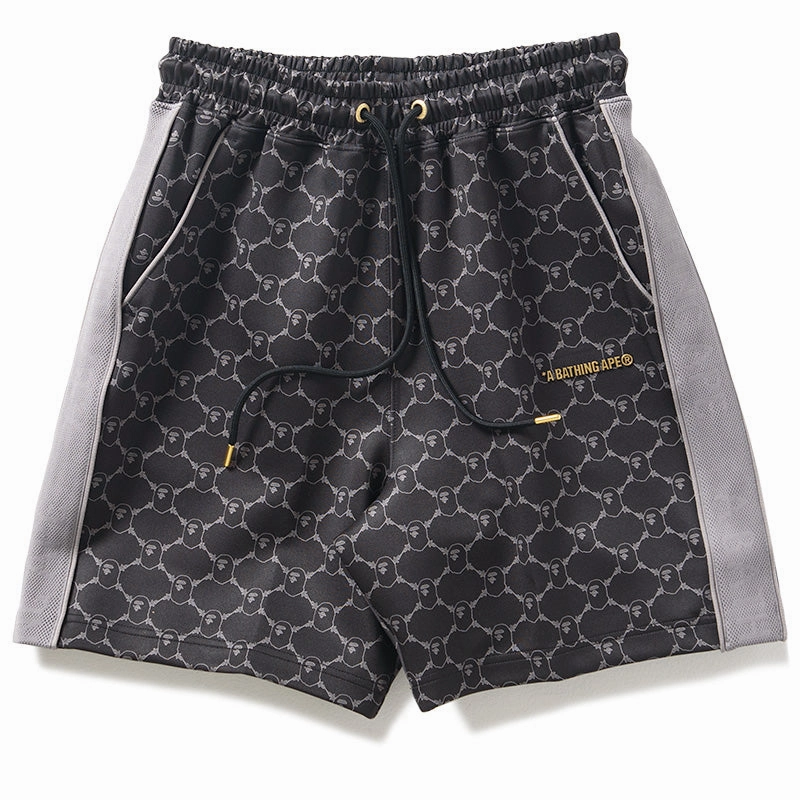 Wide Leg Opening Daytime Style A Bathing Ape College Monogram Sweat Shorts - Black