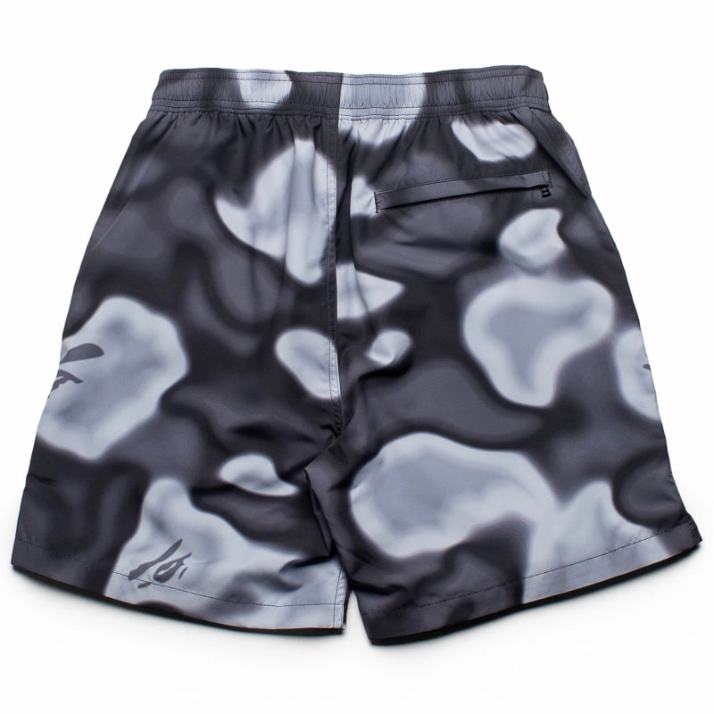 A Bathing Ape Liquid Camo One Point Beach Shorts - Black Minimalist Style