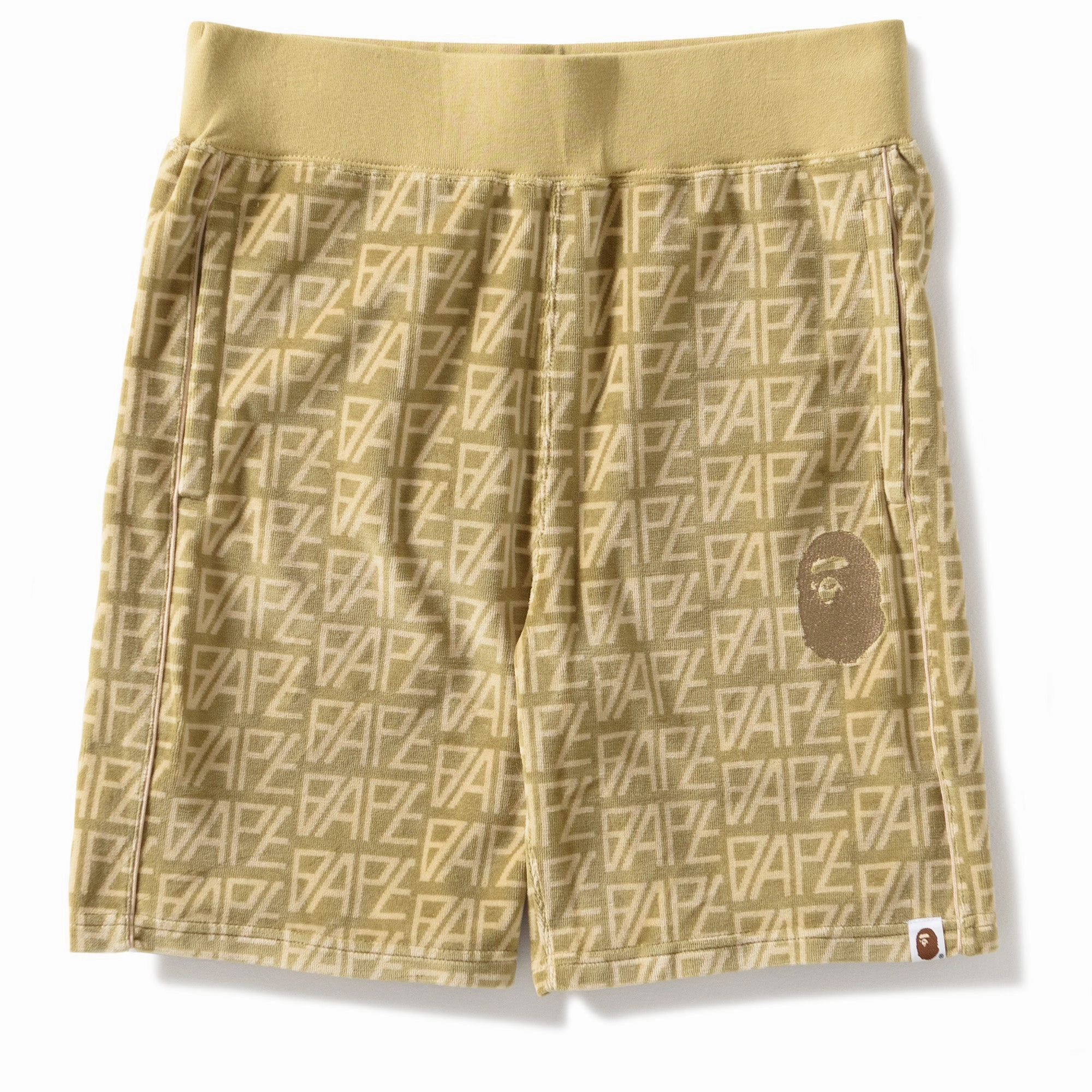 Sleepwear Hygienic Antimicrobial Layer A Bathing Ape Logo Monogram Velour Shorts - Beige