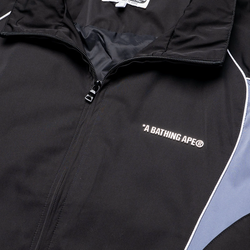 A Bathing Ape Logo Nylon Track Jacket - Black Taped Edges