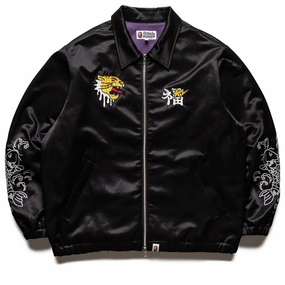 A Bathing Ape Satin Souvenir Jacket - Black age - appropriate