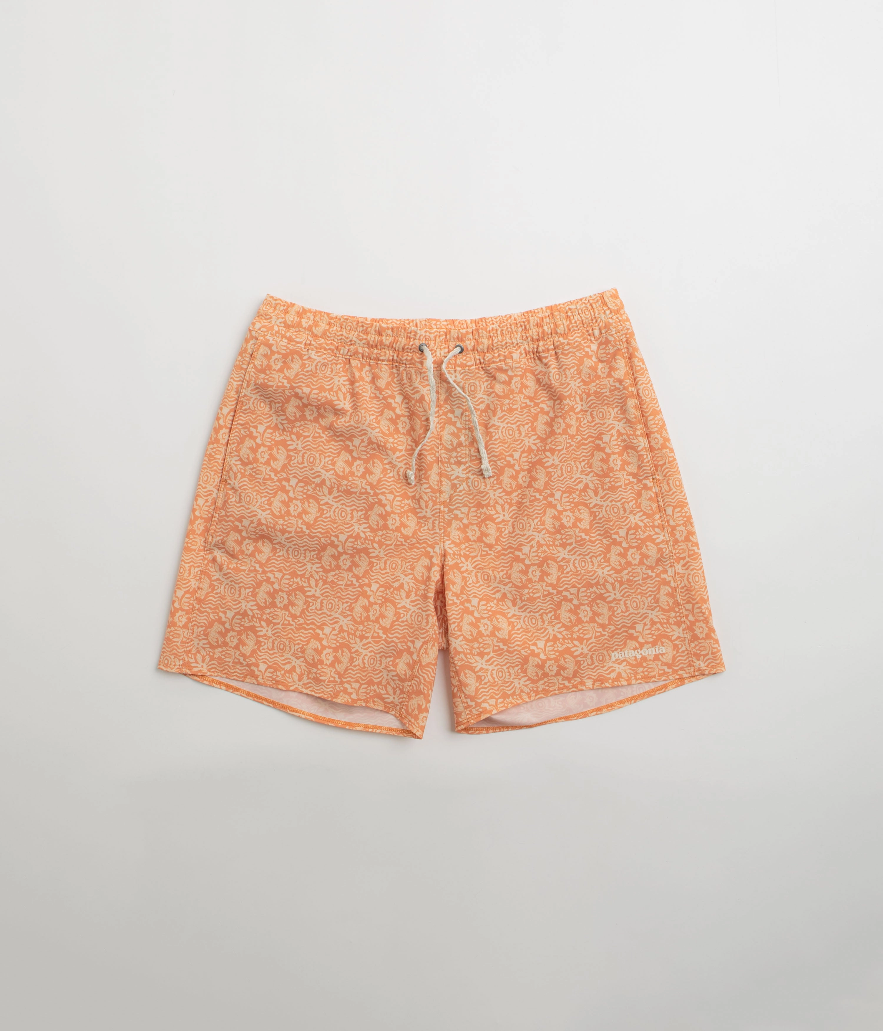 Patagonia Hydropeak Volley 16" Shorts - Mountain Breeze: Sunset Orange Hygienic Antimicrobial Layer Tear Resistant Weave
