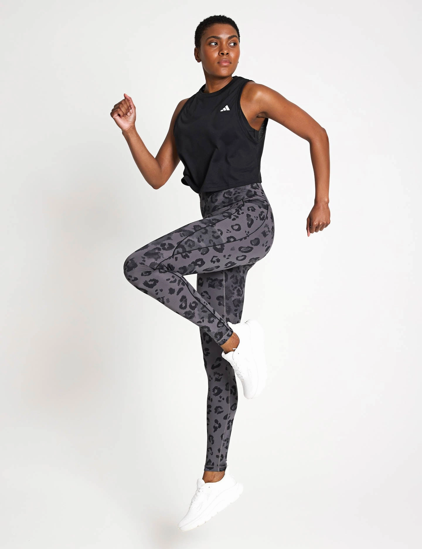 Performance Fabric FadeResistant Color Train Essentials Boxy Workout Tank Top - Black