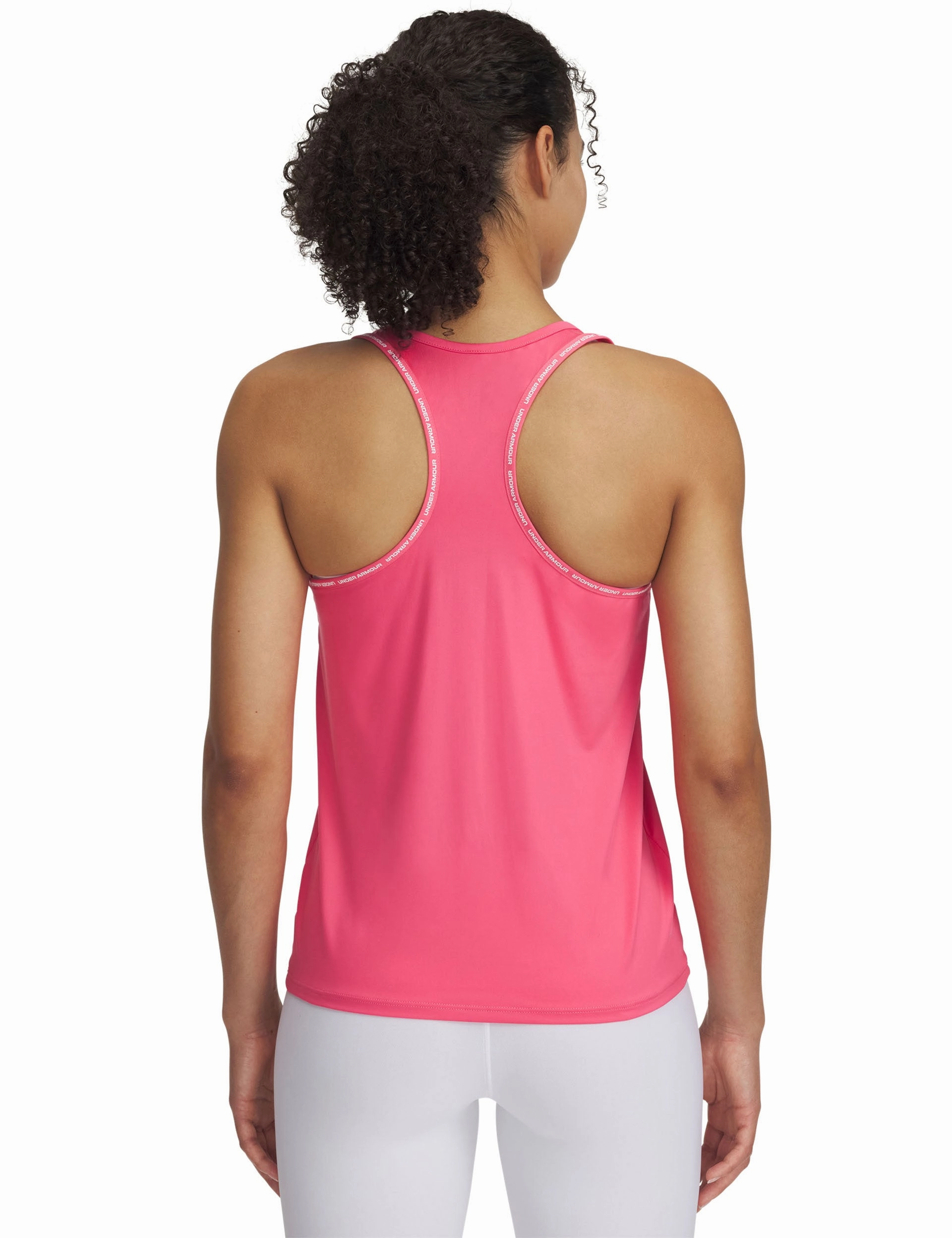UA Tech Knockout Tank - Super Pink/White complex appearance