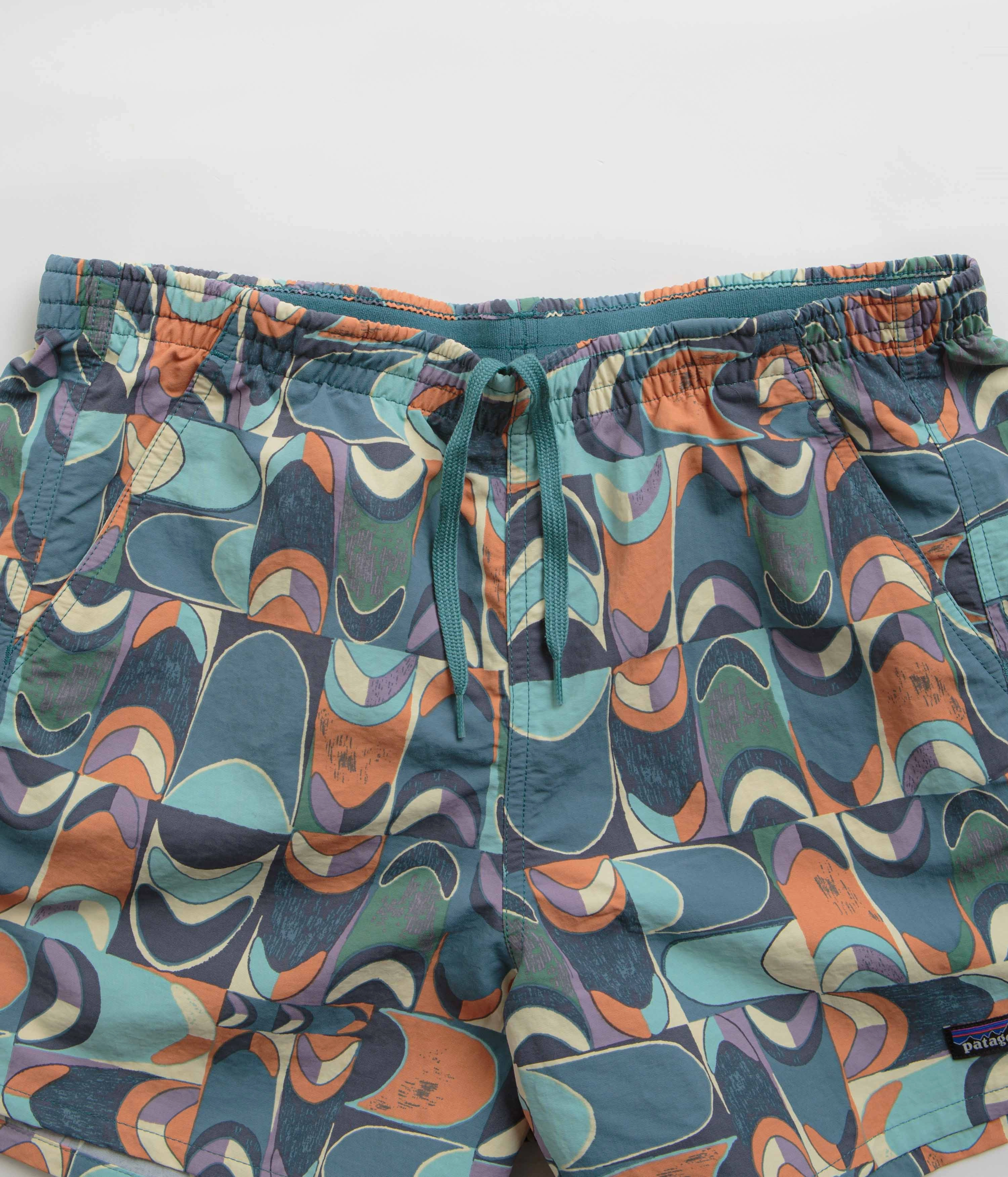 Patagonia Womens Baggies 5" Shorts - Swallowtail Geo: Still Blue WaterResistantFinish