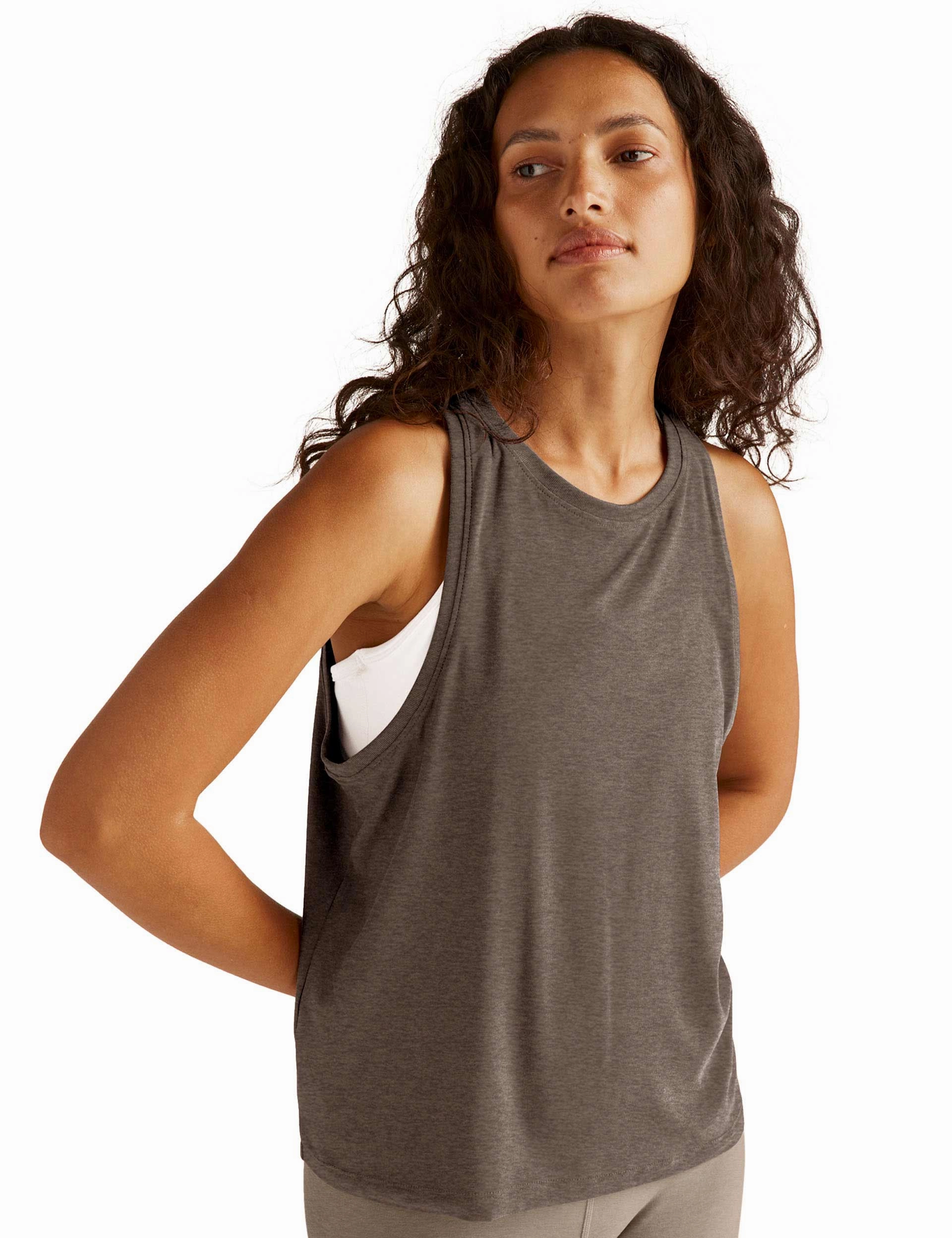 Efficiency - maximized Anti Pilling Surface Featherweight Rebalance Tank - Soft Umber Heather