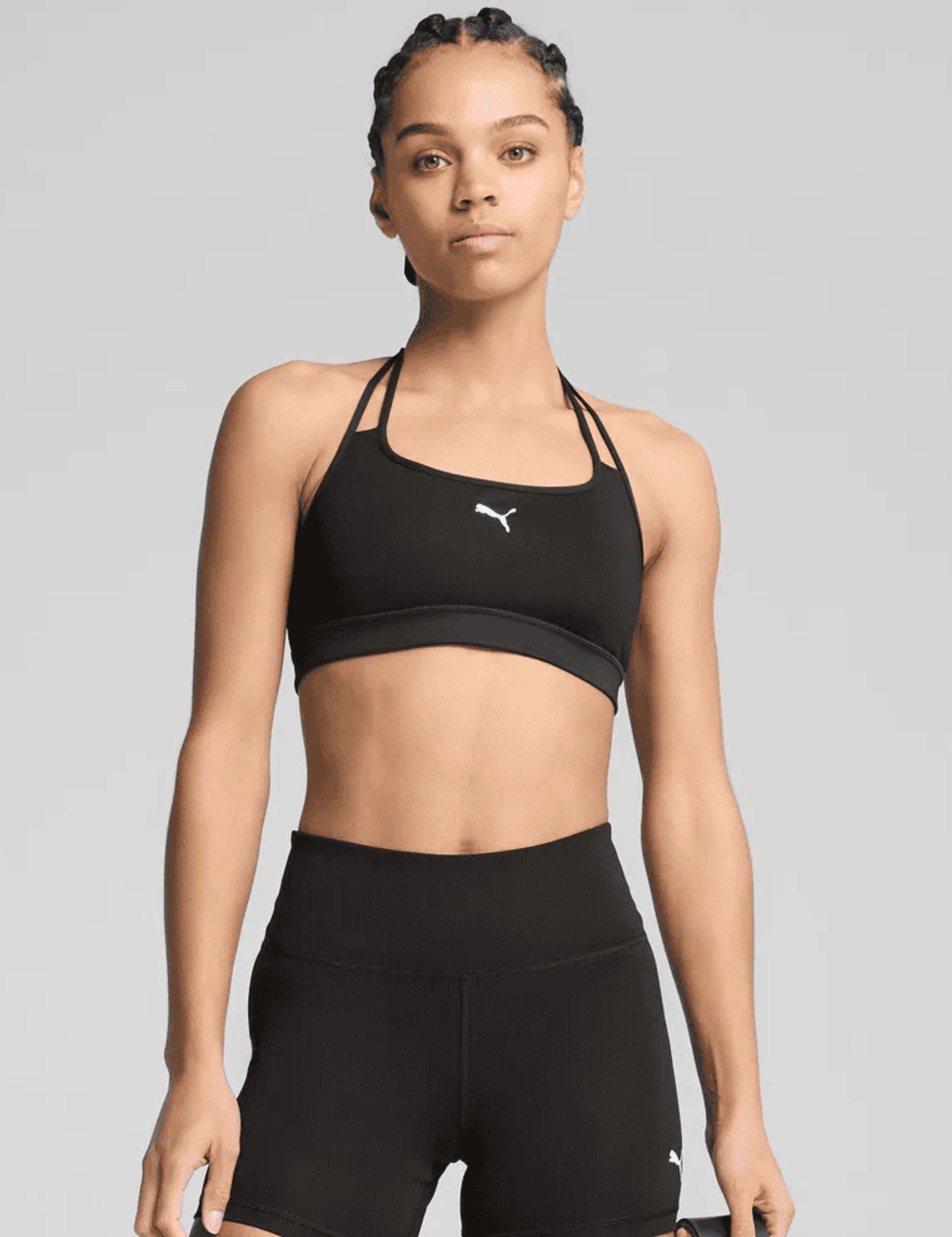 Soft Padding Move Strappy Bra - Black