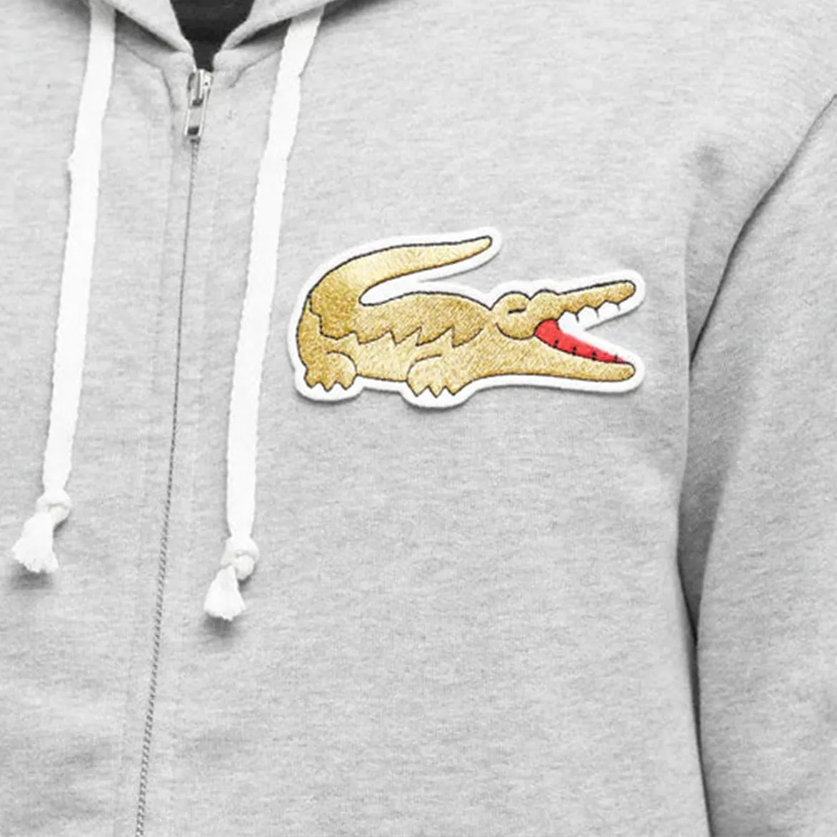 CDG X LACOSTE ZIP HOODIE - GREY Faith Core Brave Fit