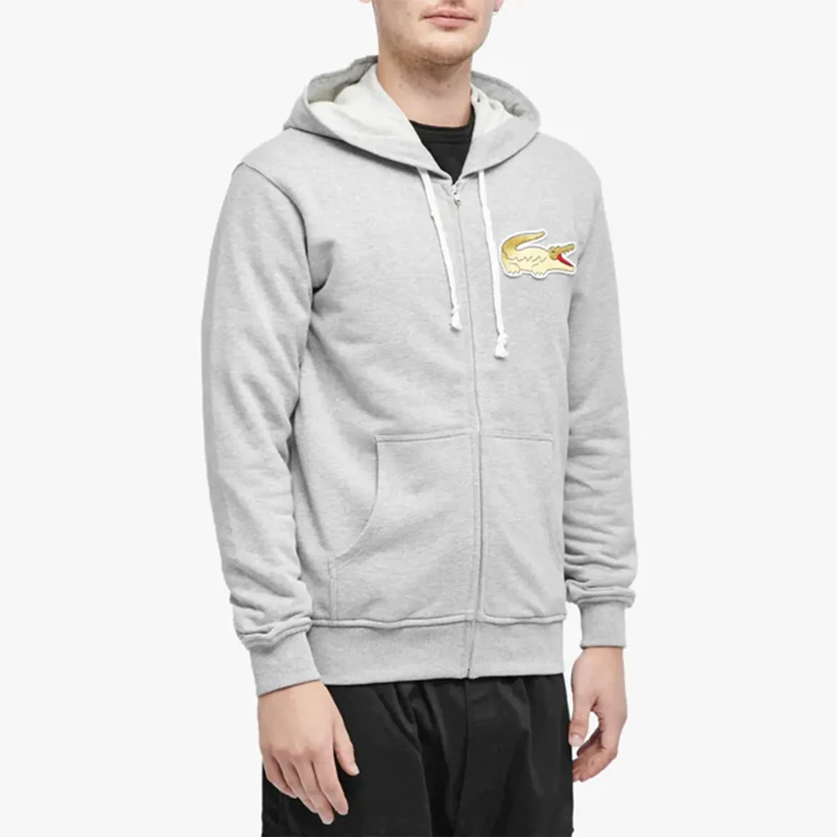 CDG X LACOSTE ZIP HOODIE - GREY Leader Core