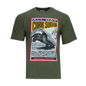 HighCollar Style Global Glow Mister Cartoon Curb Surbin Tee -Mens