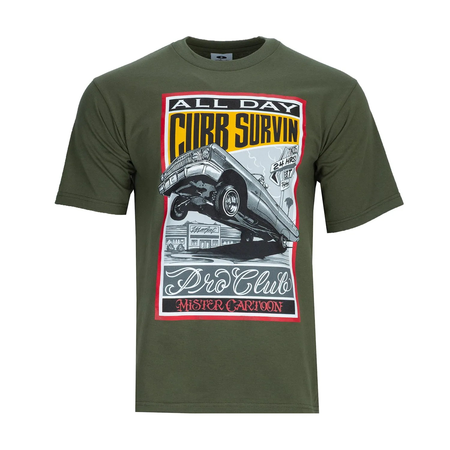 Mister Cartoon Curb Surbin Tee -Mens FoldableDesign GentleWaistband