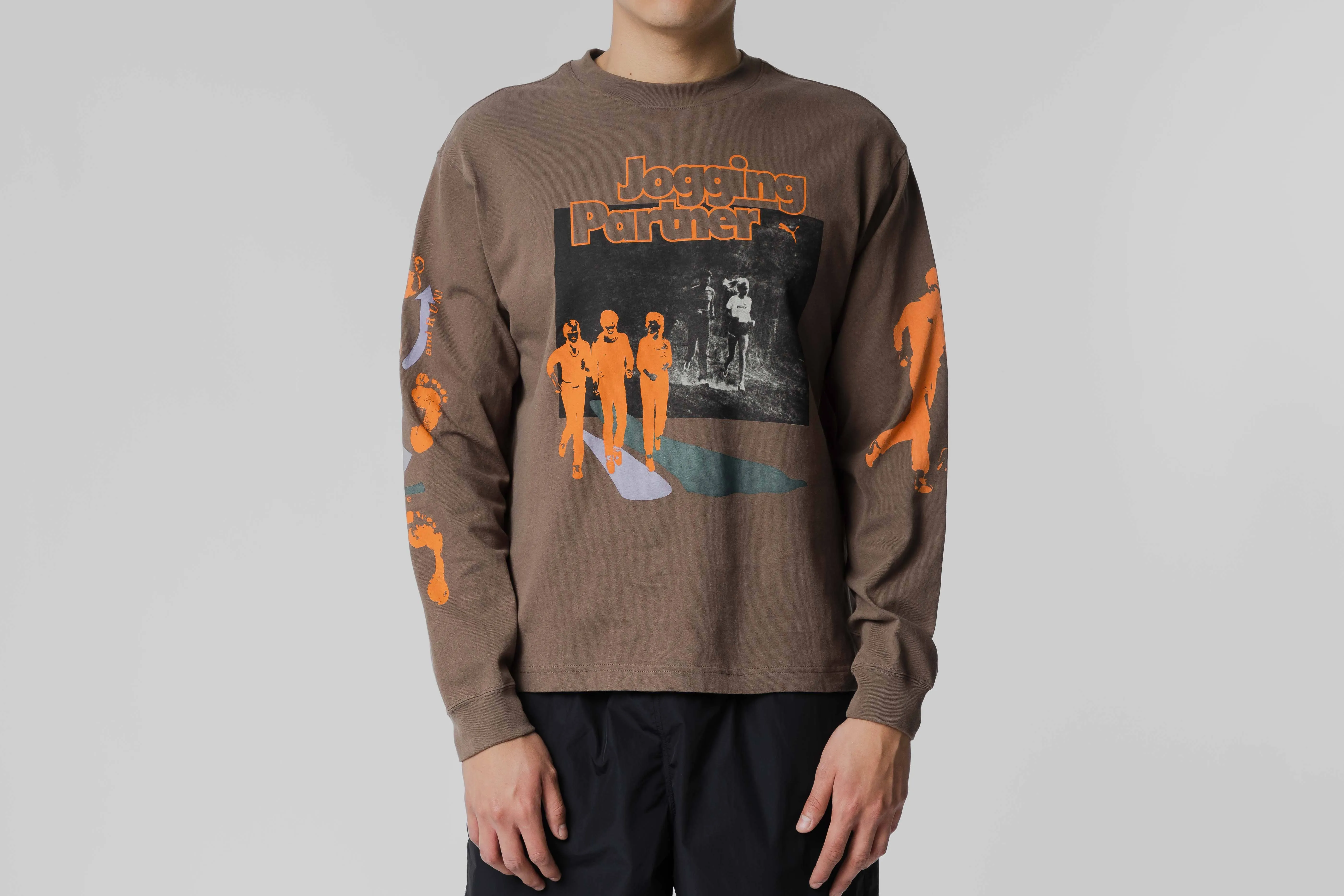 Puma Graphic Jogging Partner Longsleeve Tee Active Blouse Thermal Regulating Design