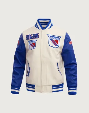 Clean Fit Glass Fit Pro Standard NHL New York Rangers Retro Classic Rib Wool Varsity Jacket