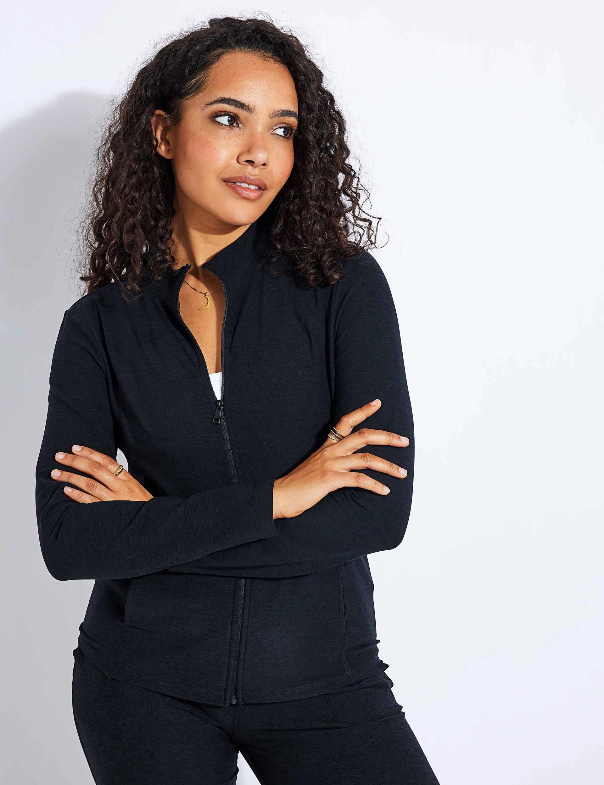 Spacedye On The Go Mock Neck Jacket - Darkest Night Seamless Bonding Stylish Layer
