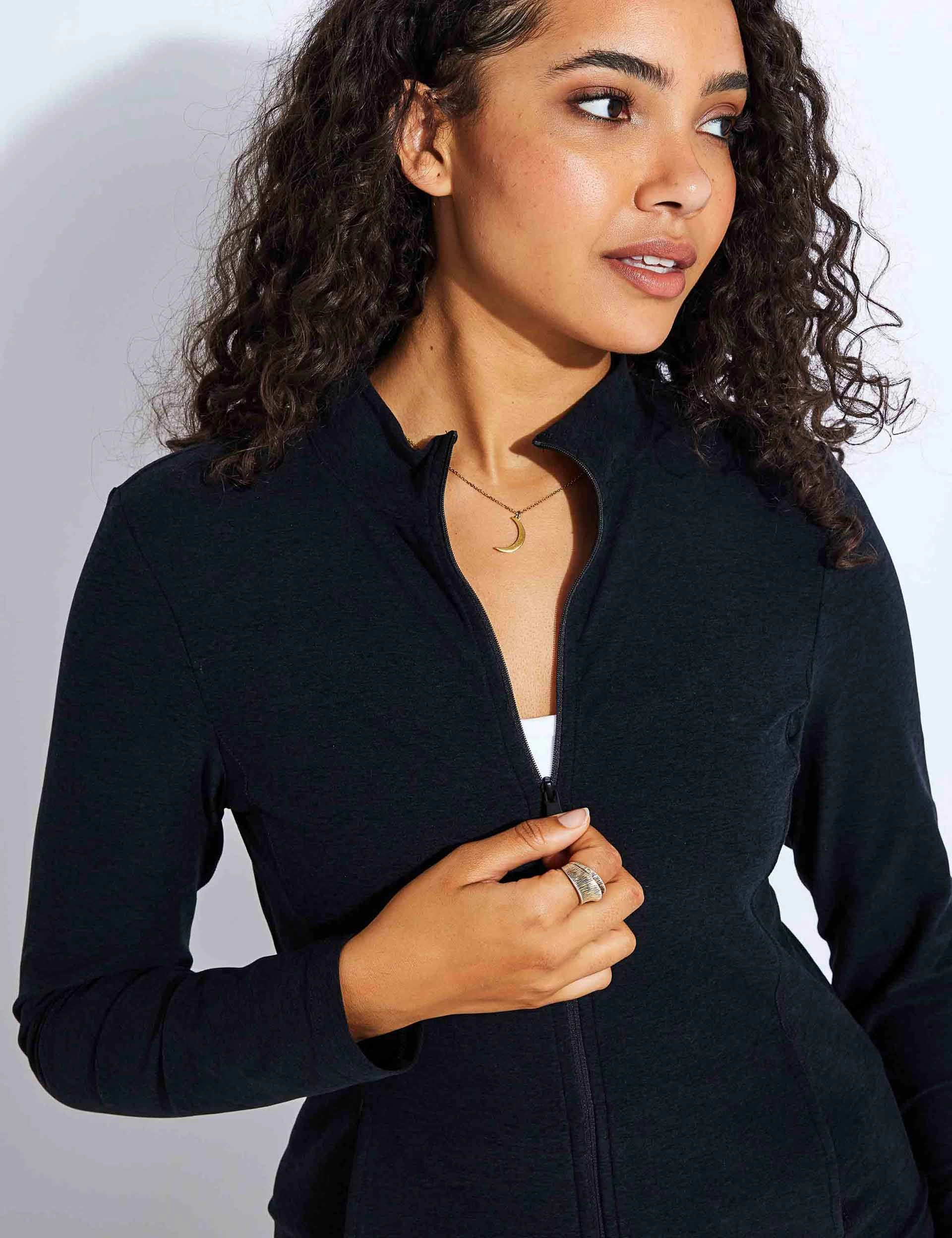 Spacedye On The Go Mock Neck Jacket - Darkest Night Heat Sealed Edges All Season Versatility