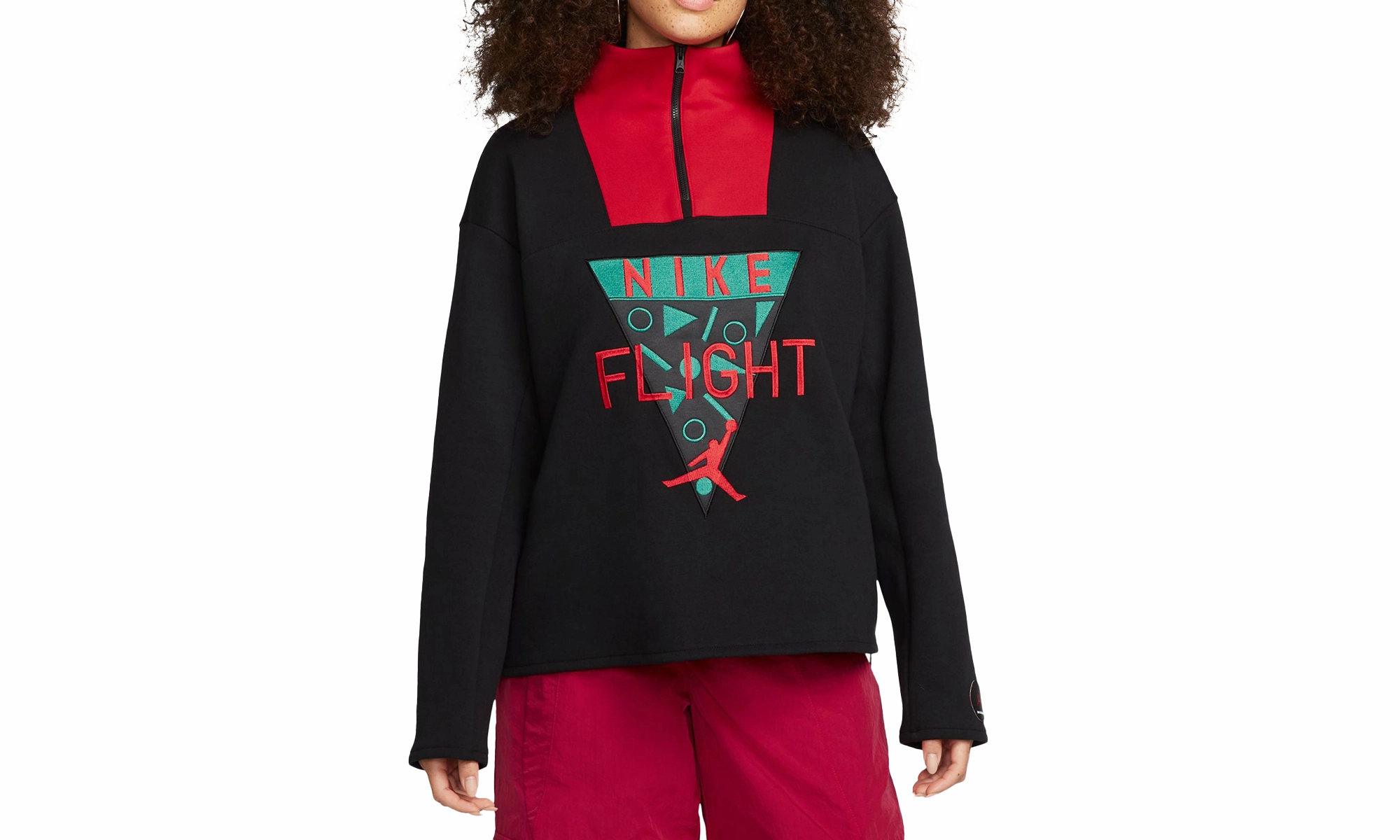 Club Mode HighDensityWeave Jordan x Nina Chanel Abney Women's Funnel Neck Top "Black"