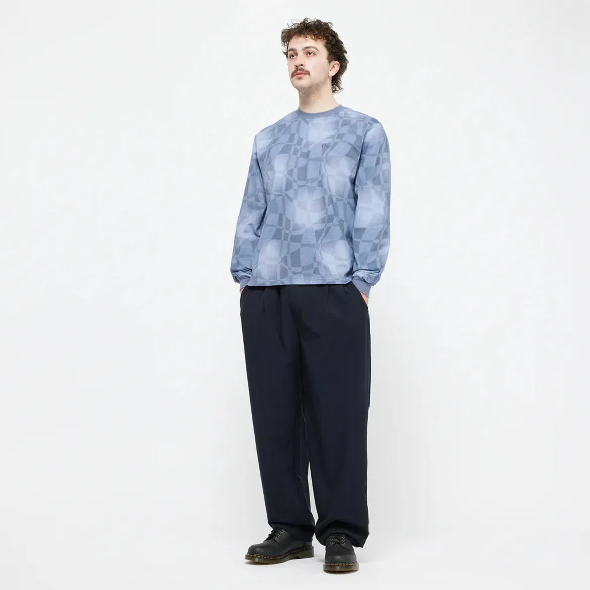 ABSTRACT LS SHIRT - STATIC BLUE Durable Construction