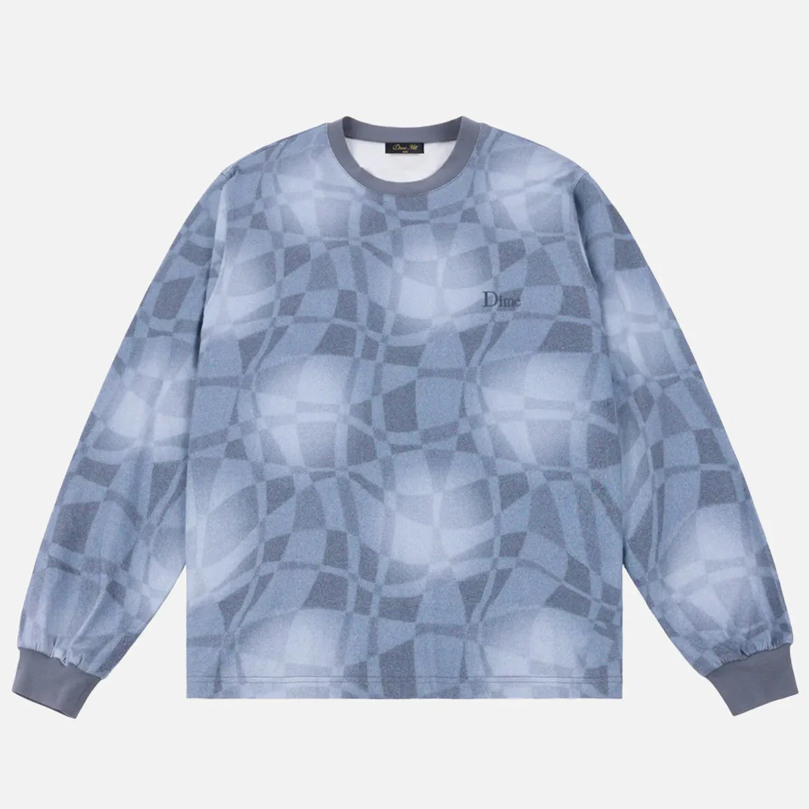 DoubleLayeredEdging Dad Core ABSTRACT LS SHIRT - STATIC BLUE