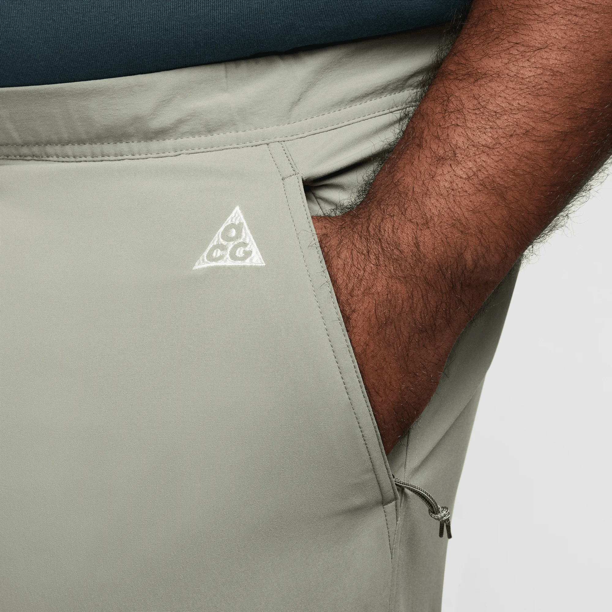 ACG MENS UV HIKING PANTS - DARK STUCCO / VINTAGE GREEN SnagResistant Weave Durable Stitching