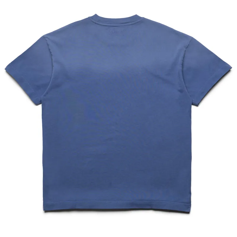 Flaneur Washed Puffed Logo Tee - Purple beach scene Button Down