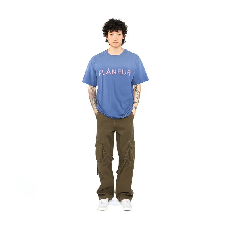 clip narrow legs Flaneur Washed Puffed Logo Tee - Purple