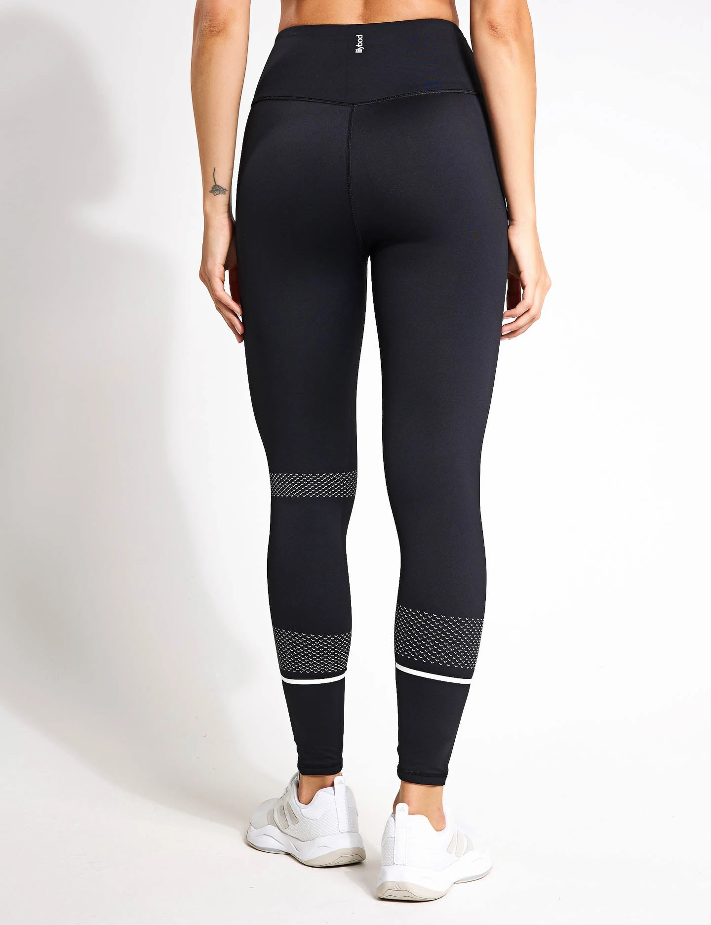 Tall Fit Airport Travel Smart Stretch Activate Full Length Legging - Black/White