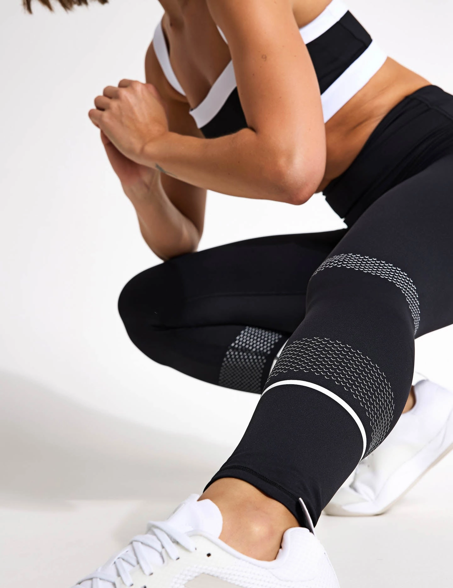 Pro Athlete Morning Stretch Activate Full Length Legging - Black/White