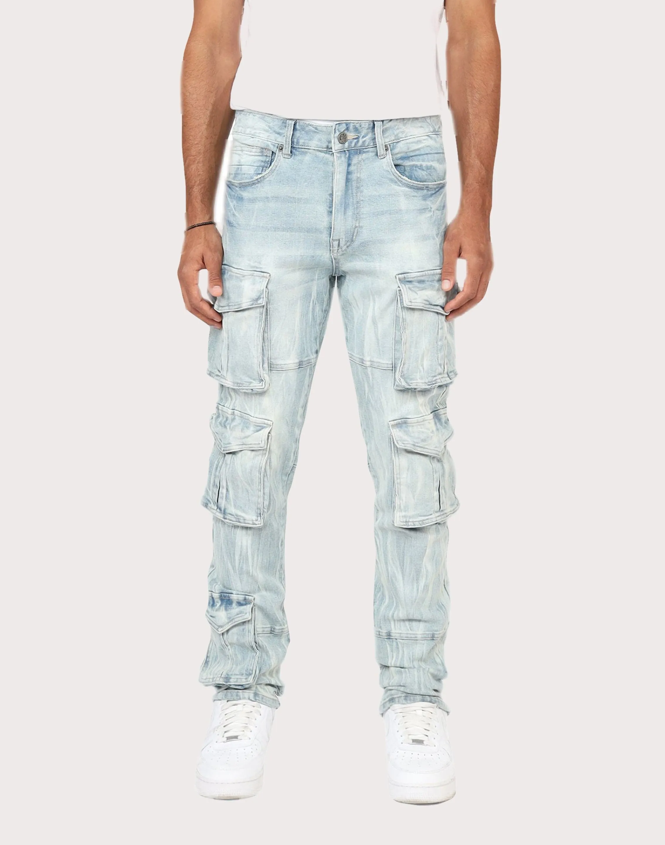 Adjustable Fit MoistureWickingMaterial Grindhouse Cargo Slim Fit Jeans