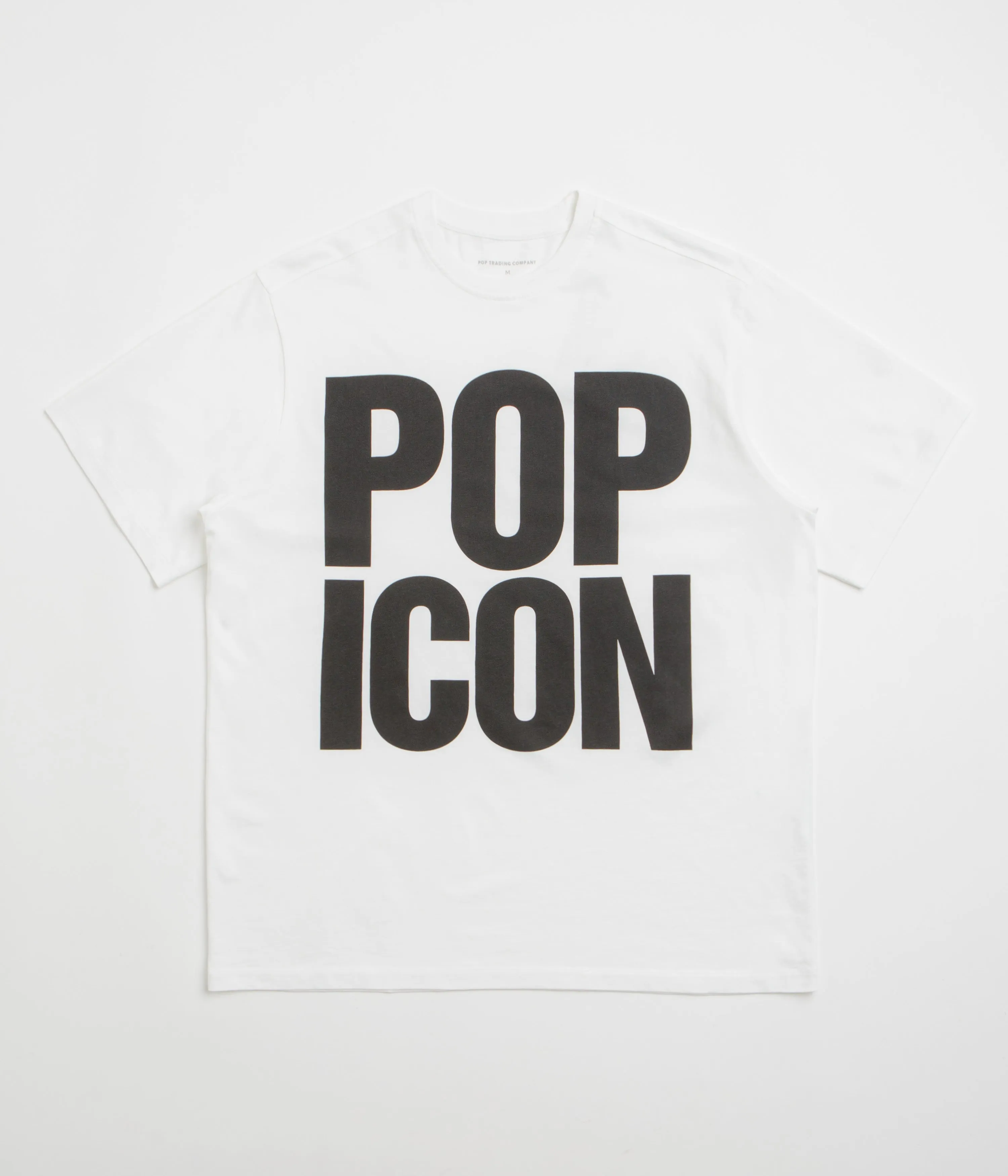 Pop Trading Company Pop Icon T-Shirt - White Groom attire topstitching