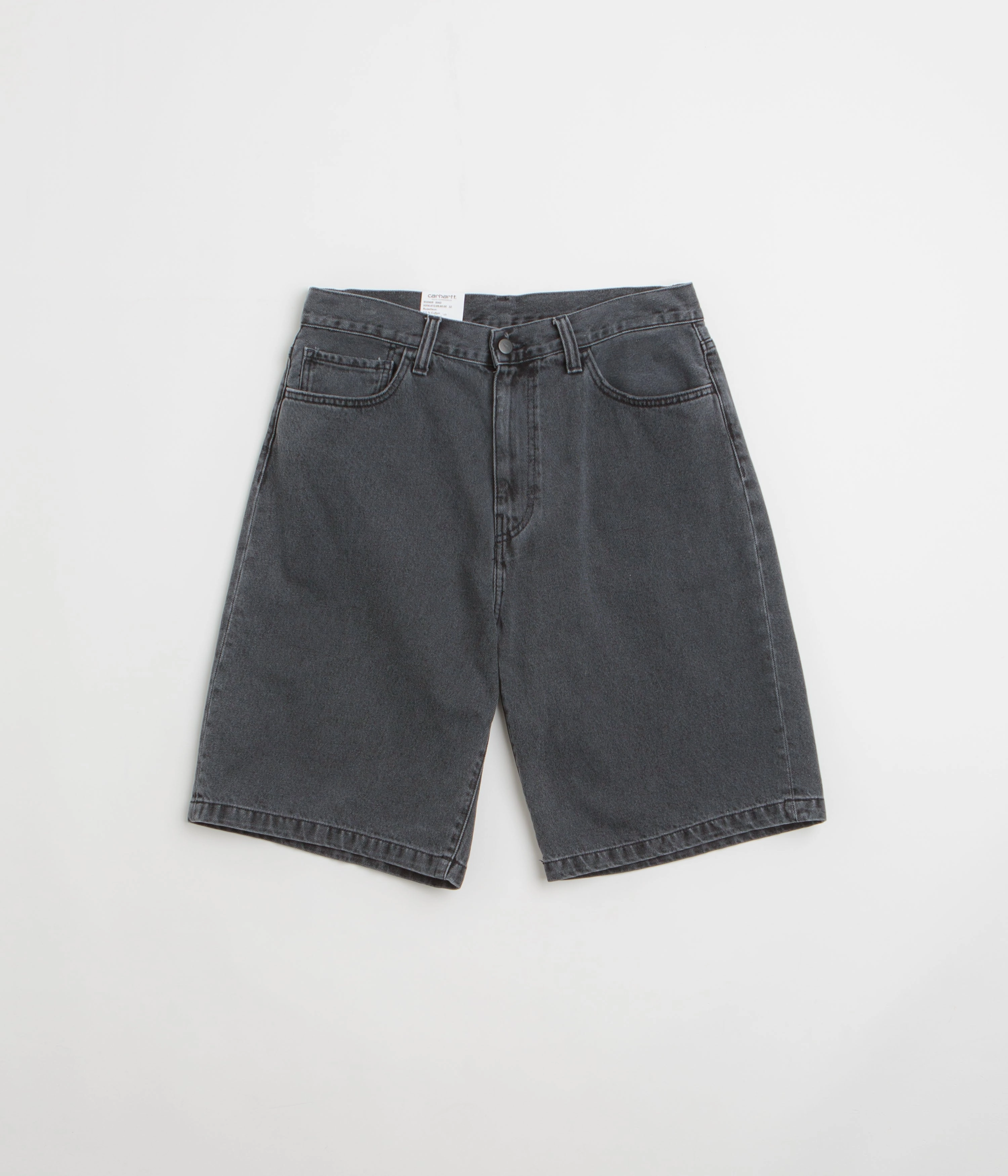 Smooth Flatlock Seams Compact Storage Pocket Carhartt Landon Shorts - Black Heavy Stone Wash