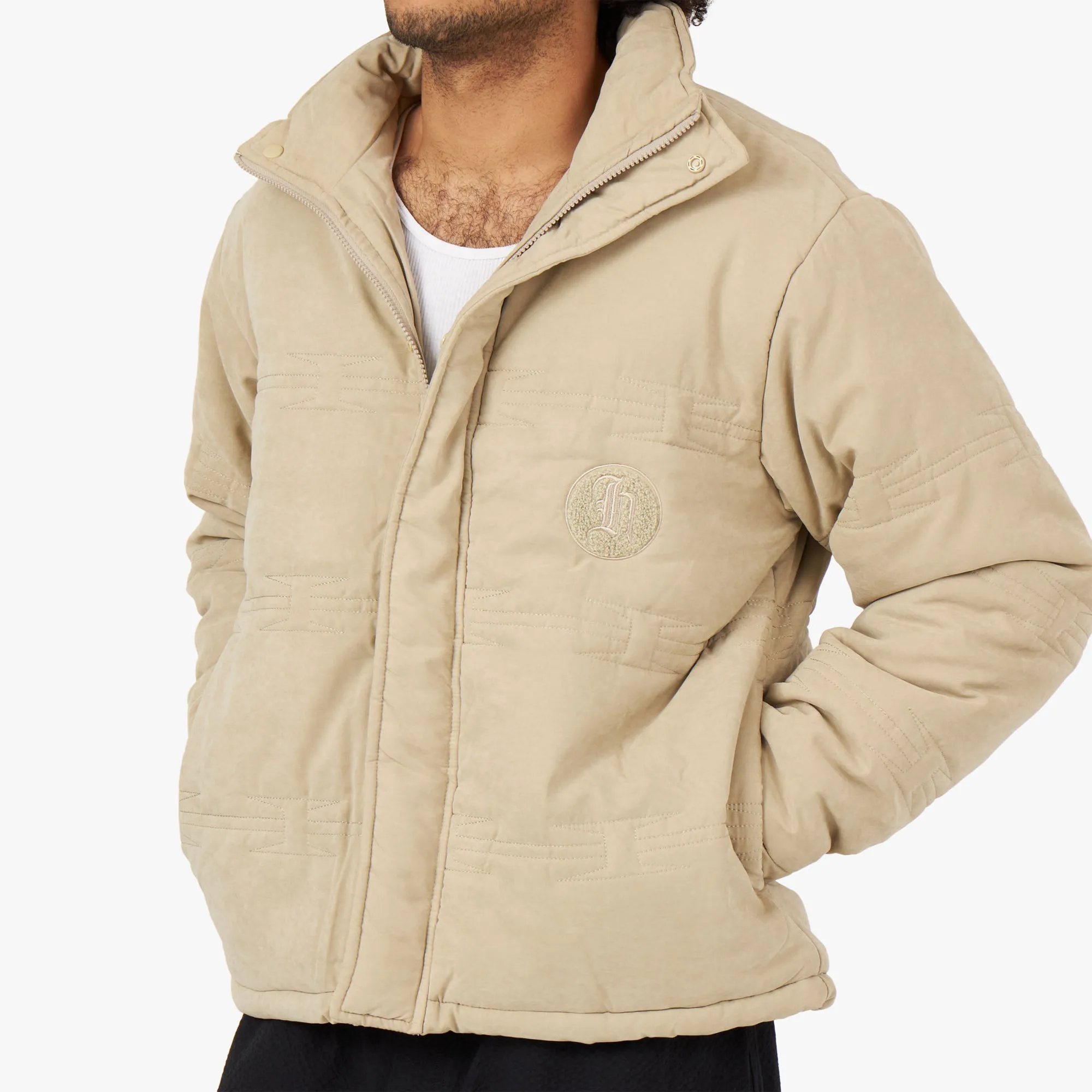 Honor The Gift H Wire Quilt Jacket / Bone Pattern Print Light Day Jacket