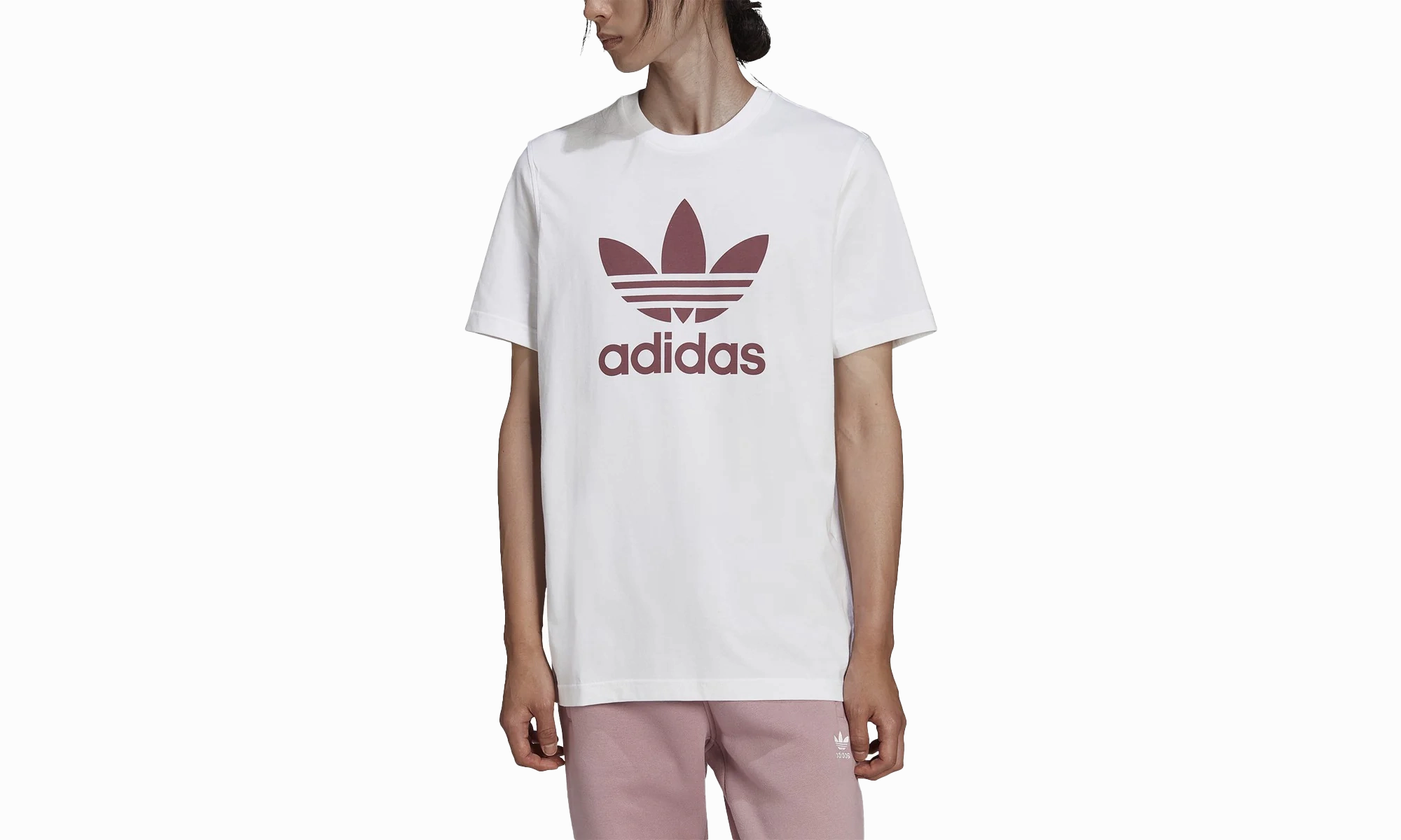 Adicolor Classics Trefoil Tee "White Burgundy" Student Cool Dream Base