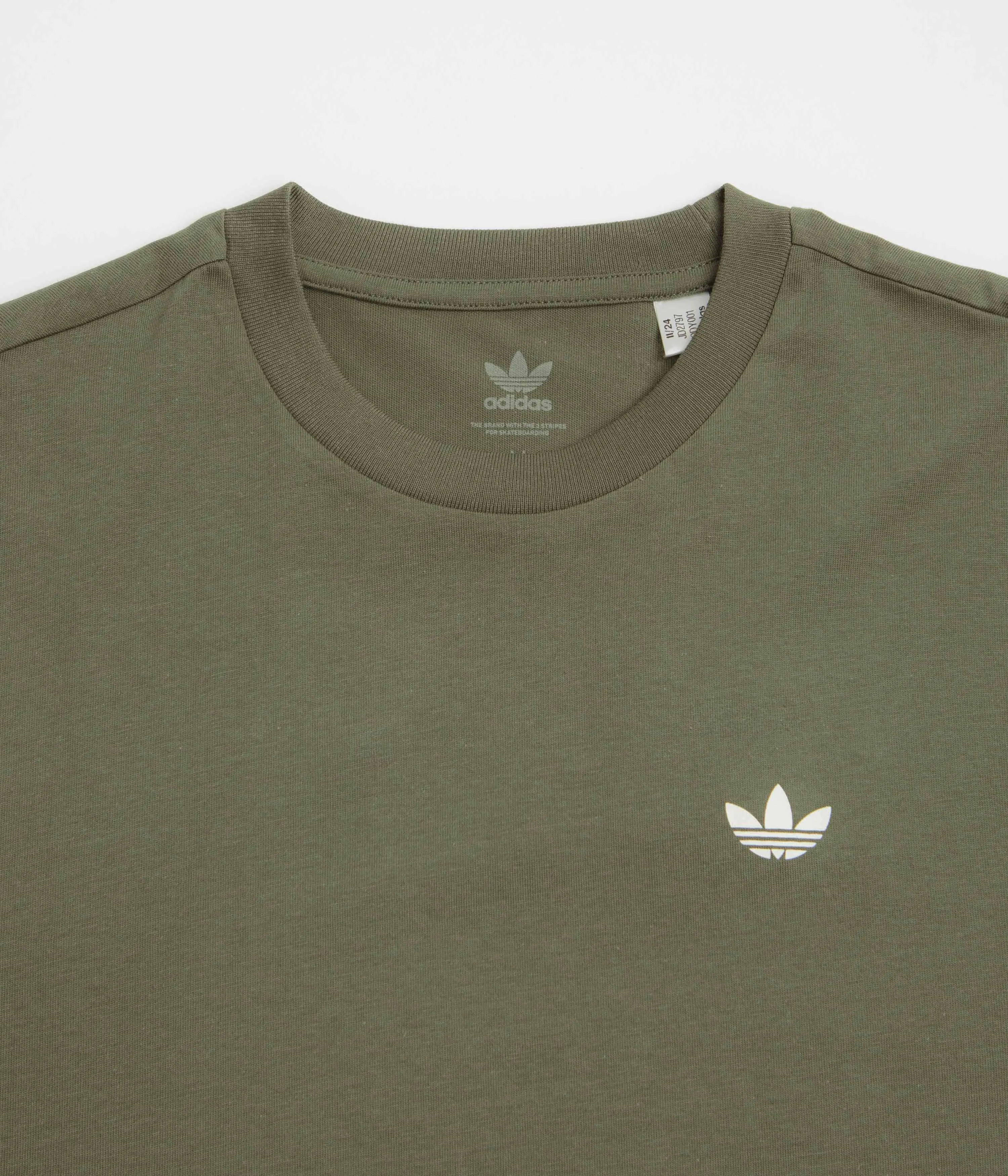 henley shirt Stretchable Adidas 4.0 Logo T-Shirt - Olive Strata