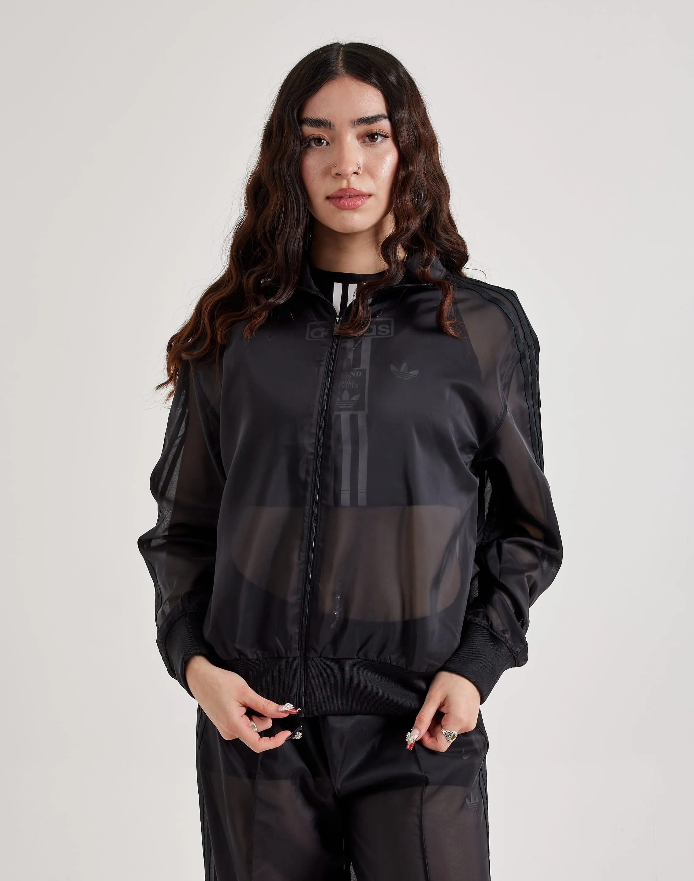 Day Glow Durable Stitching Adidas Adicolor Sheer Track Top