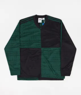 Adidas Checkered Club Long Sleeve Jersey - Collegiate Green / Black hotel venue blended fabric