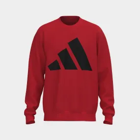 StretchPaneling Flash Core Adidas Mens Essentials Big Logo Fleece Sweatshirt Top Red