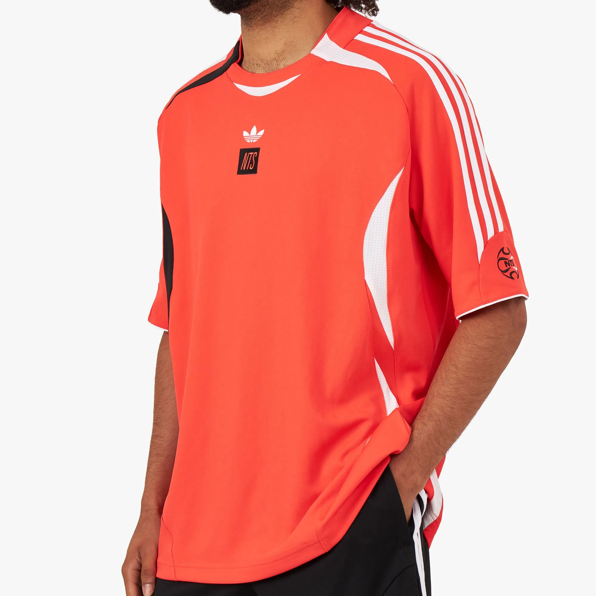 adidas Originals x NTS Radio Jersey Solar Red / Black - White rhinestone