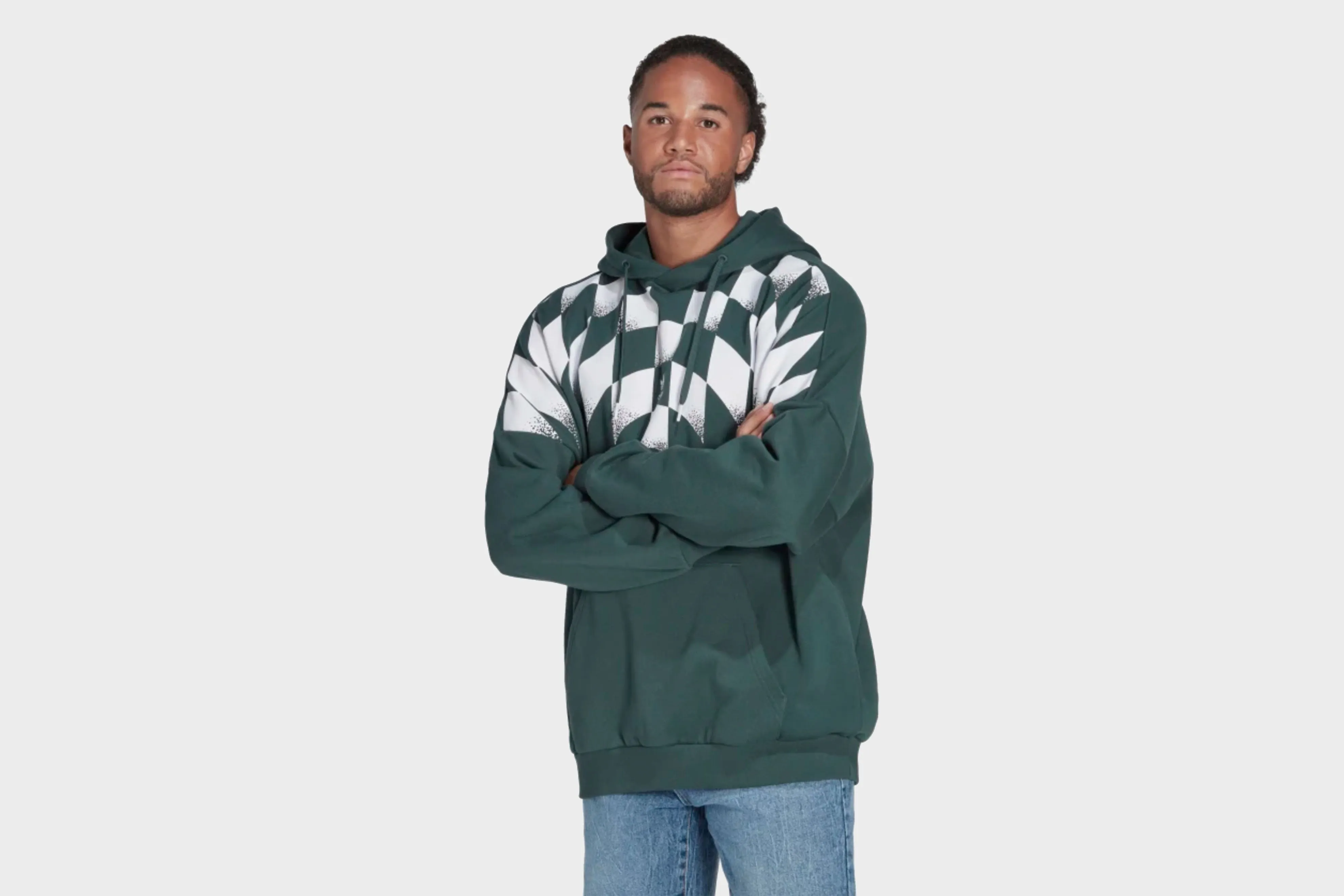 Tough Core Adidas Rekive Graphic Hoodie (Mineral Green)