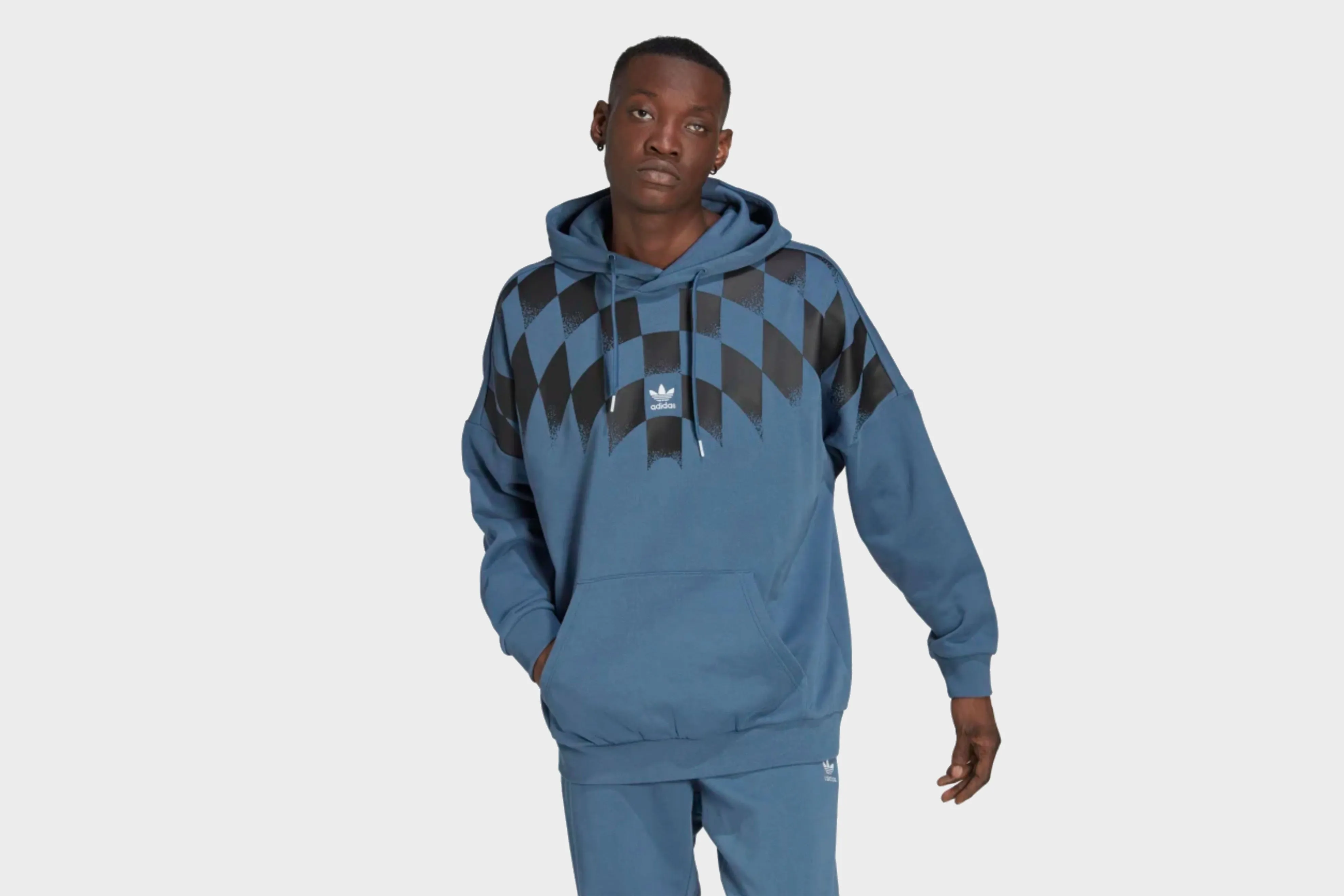 Adidas Rekive Graphic Hoodie (Wonder Steel) Colorfast Technology