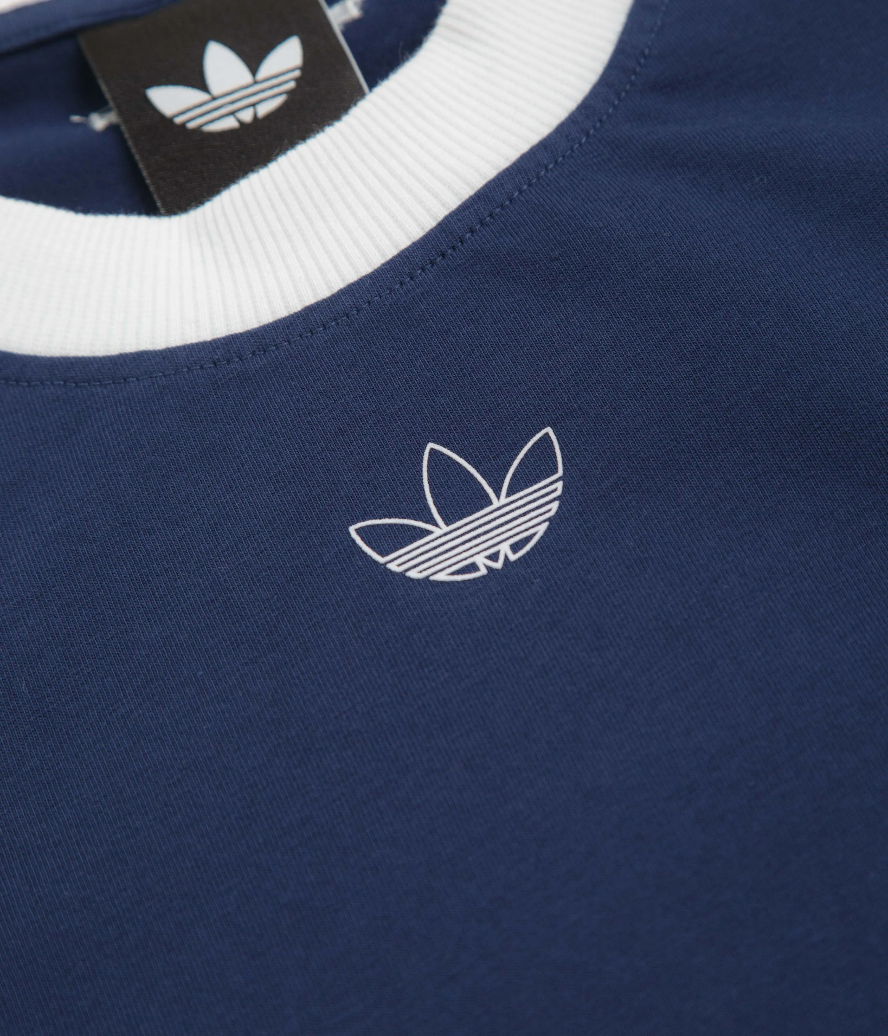 Adidas Tyshawn T-Shirt - Dark Blue / White hook and eye closure cutoff shorts silhouette