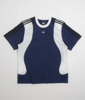 Adidas Tyshawn T-Shirt - Dark Blue / White Checked