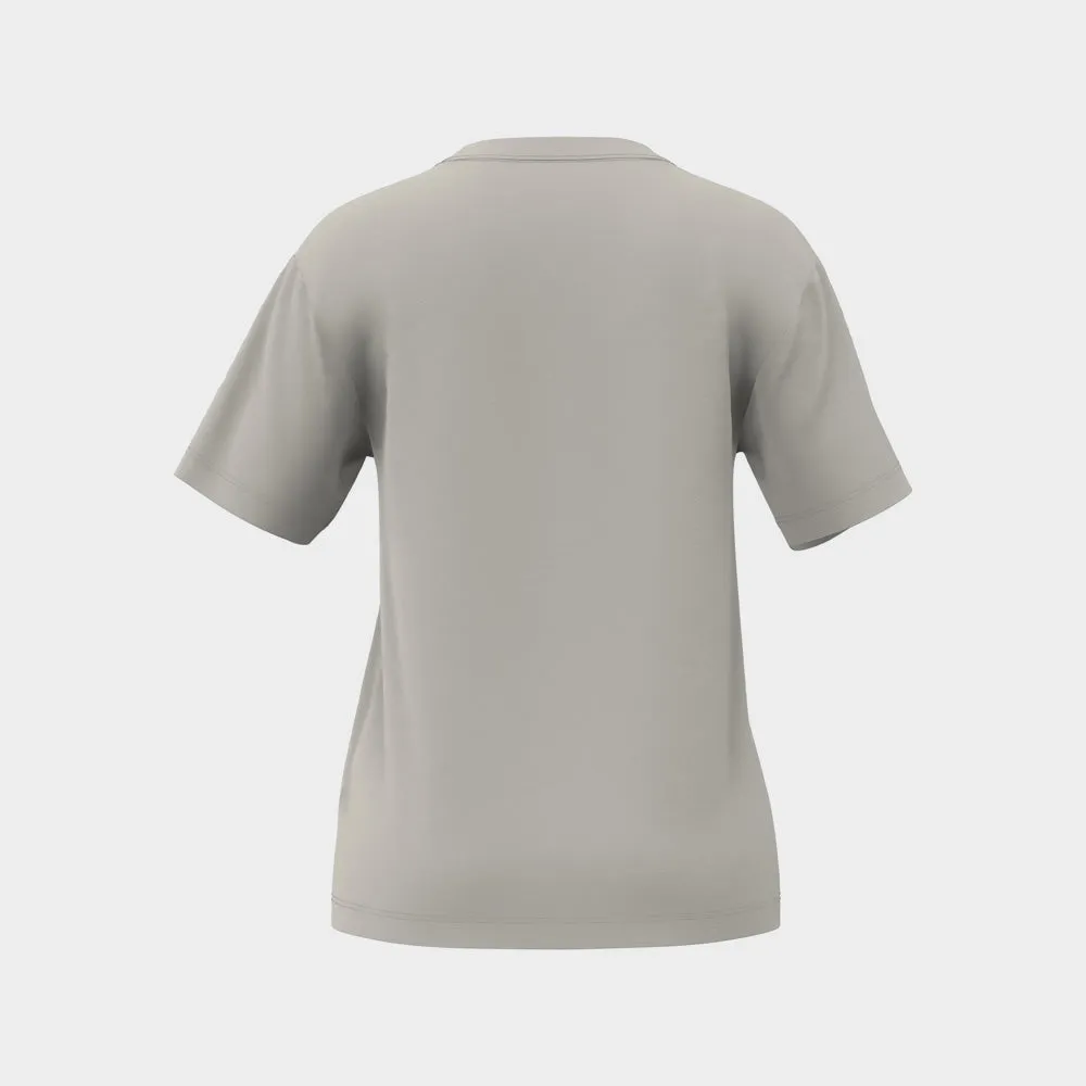Adidas Womens Essentials Big Logo Cotton Tee Beige Adjustable drawstring