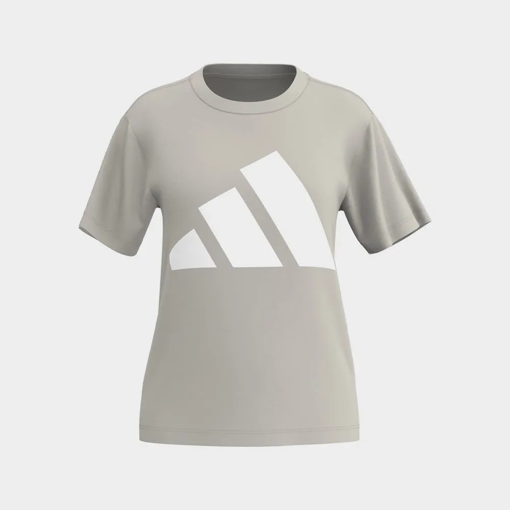 Adidas Womens Essentials Big Logo Cotton Tee Beige Surf Mood