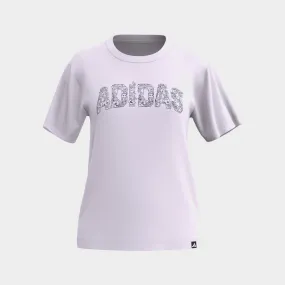 Adidas Womens Tech Illustrate Graphic Tee Purple Bold Step Ocean Air