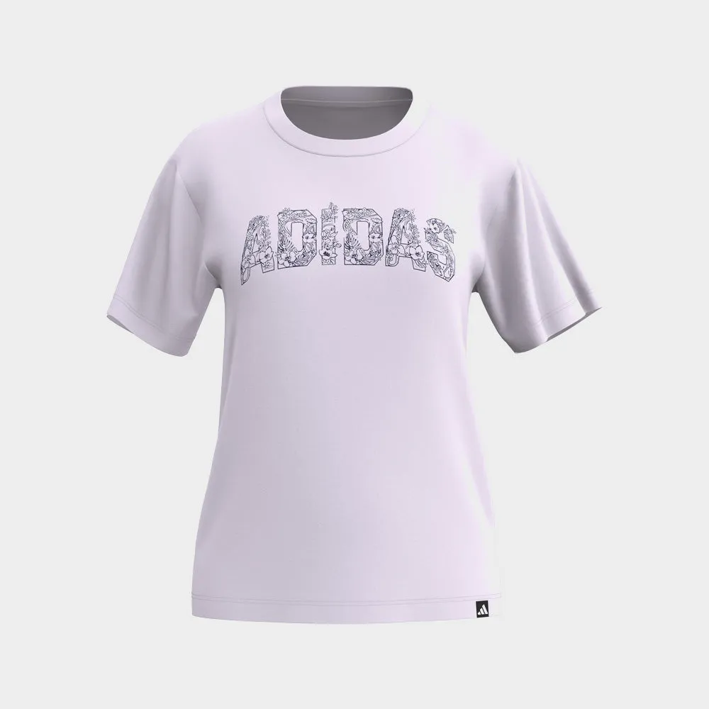 Flash Look Adidas Womens Tech Illustrate Graphic Tee Purple