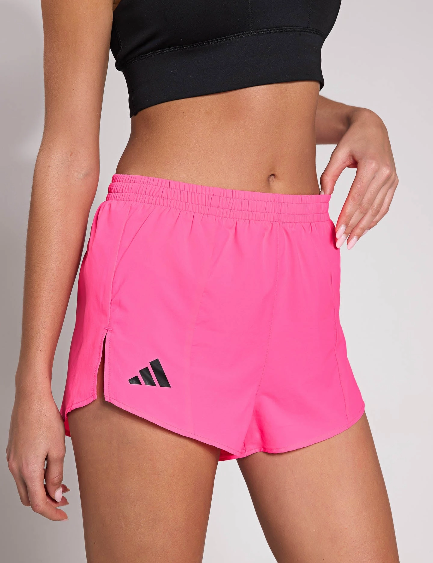 Adizero Essentials Running Short - Lucid Pink Athletic Silhouette Beach Bound