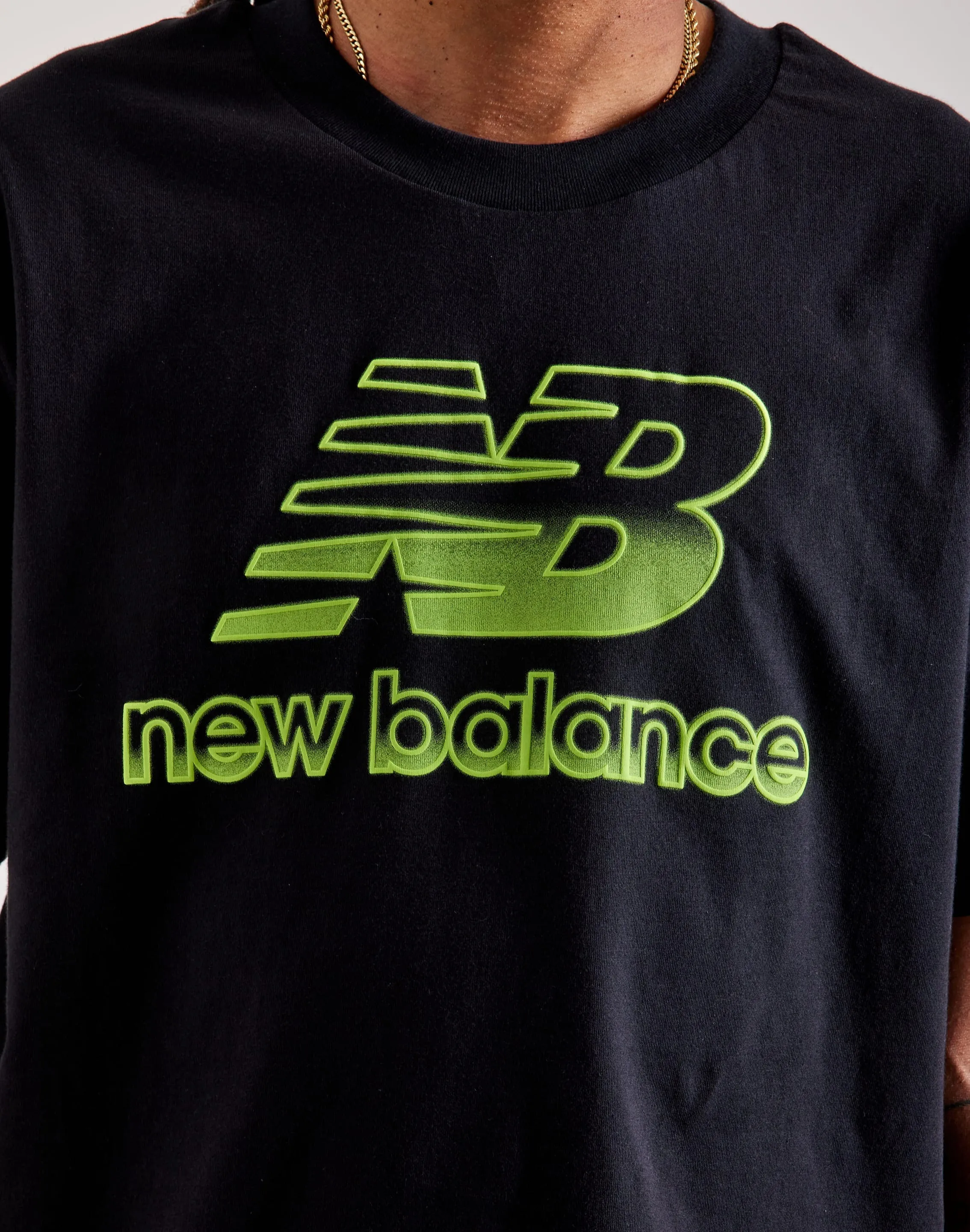 New Balance Stacked Logo Tee AbrasionFree Edging