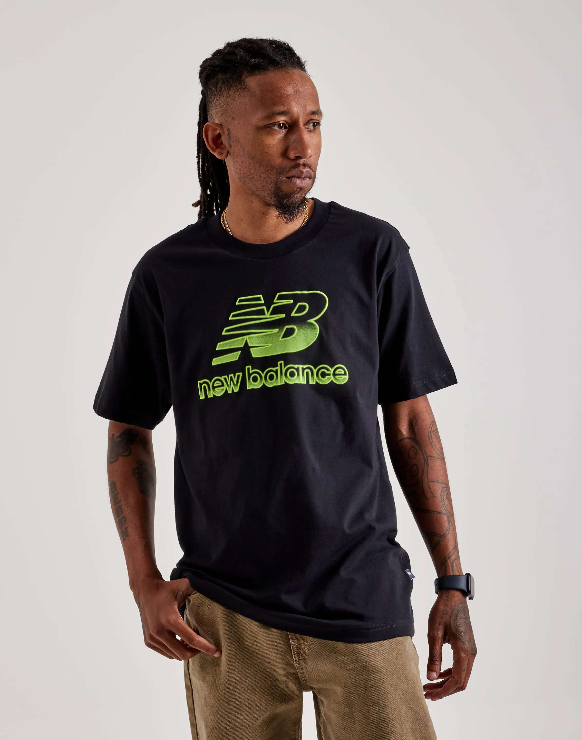 New Balance Stacked Logo Tee Colorfast Technology